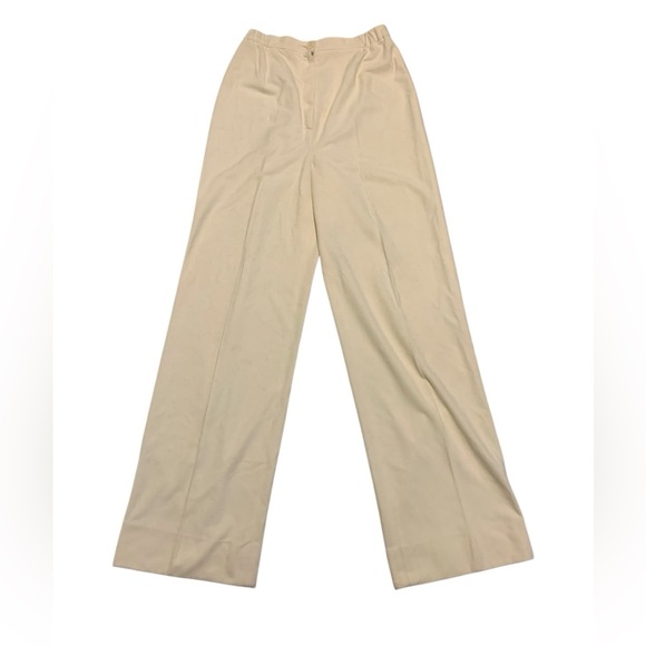 Vintage 1970s Rosecrest by Hudson Sportswear Yellow Wide Leg Trousers Size 14 - Picture 1 of 7